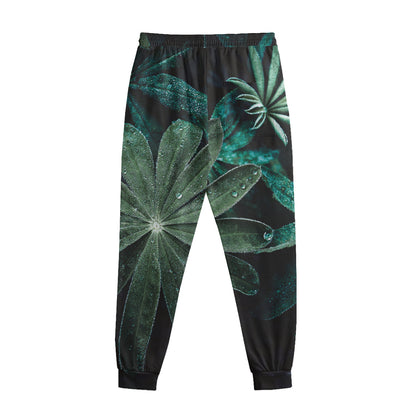 Fresh Tropical Leaf Print Sweatpants