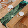 Fresh Tropical Leaf Print Table Runner