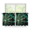 Fresh Tropical Leaf Print Tier Curtains