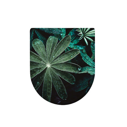 Fresh Tropical Leaf Print Toilet Lid Cover