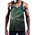 Fresh Tropical Leaf Print Men's Workout Tank Top