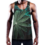 Fresh Tropical Leaf Print Training Tank Top