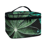 Fresh Tropical Leaf Print Travel Makeup Bag