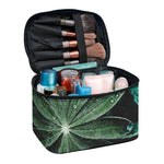 Fresh Tropical Leaf Print Travel Makeup Bag