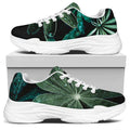 Fresh Tropical Leaf Print White Chunky Shoes