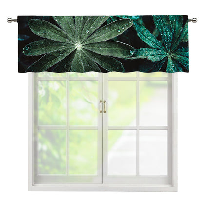 Fresh Tropical Leaf Print Window Valance