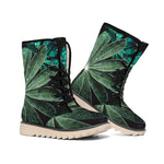 Fresh Tropical Leaf Print Winter Boots