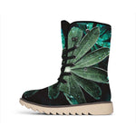 Fresh Tropical Leaf Print Winter Boots