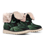 Fresh Tropical Leaf Print Winter Boots