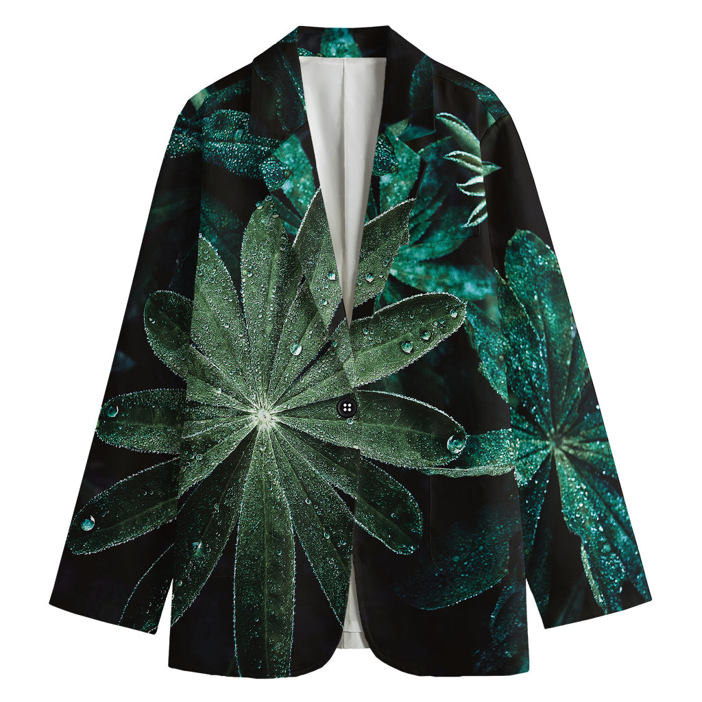 Fresh Tropical Leaf Print Women's Blazer