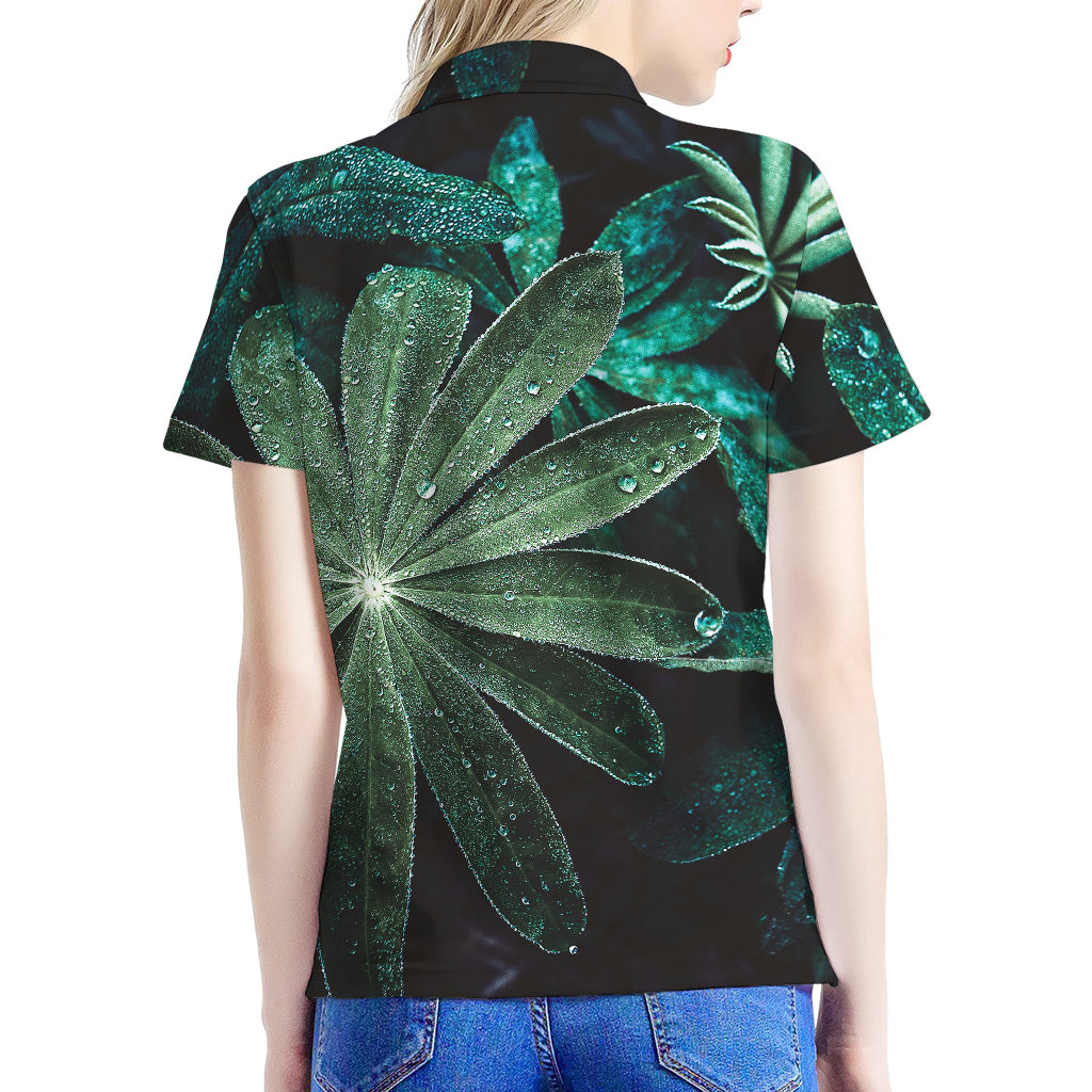 Fresh Tropical Leaf Print Women's Polo Shirt