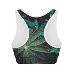 Fresh Tropical Leaf Print Women's Sports Bra