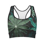 Fresh Tropical Leaf Print Women's Sports Bra