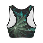 Fresh Tropical Leaf Print Women's Sports Bra
