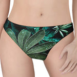 Fresh Tropical Leaf Print Women's Thong