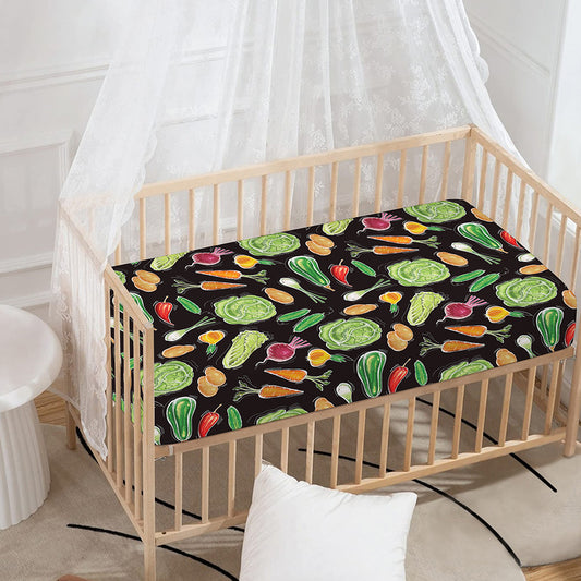 Fresh Vegetable Pattern Print Baby Crib Sheet