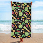 Fresh Vegetable Pattern Print Beach Towel