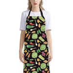 Fresh Vegetable Pattern Print Bib Apron With Pocket