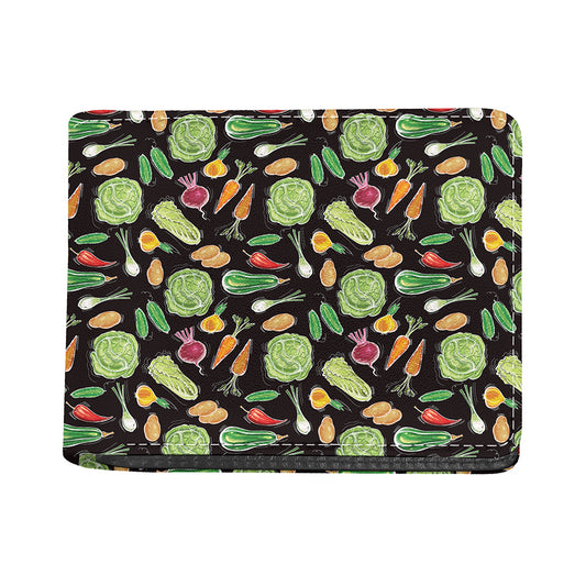 Fresh Vegetable Pattern Print Bifold Wallet