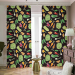 Fresh Vegetable Pattern Print Blackout Pencil Pleat Curtains