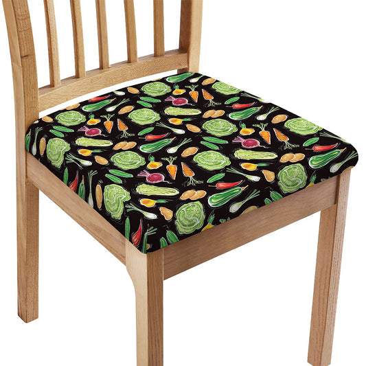 Fresh Vegetable Pattern Print Chair Cushion Cover