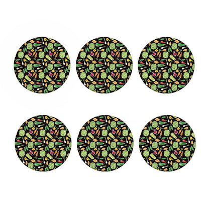 Fresh Vegetable Pattern Print Coaster Set