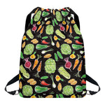 Fresh Vegetable Pattern Print Drawstring Backpack