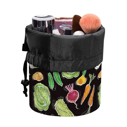 Fresh Vegetable Pattern Print Drawstring Makeup Bag