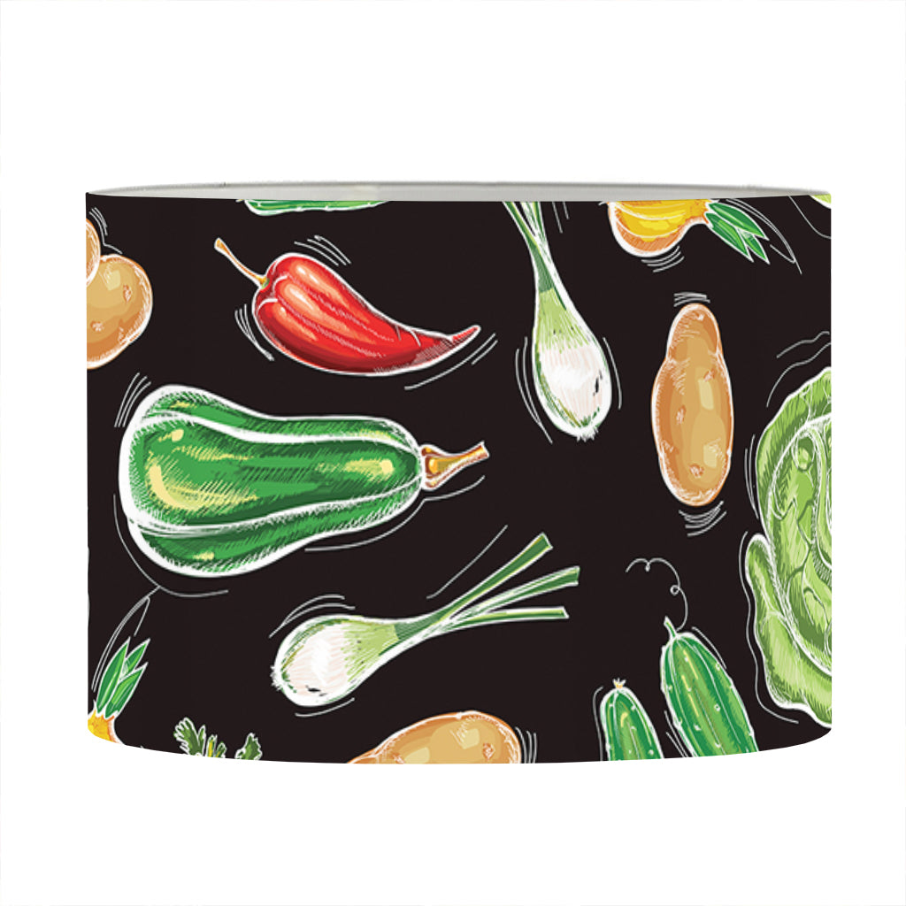 Fresh Vegetable Pattern Print Drum Lamp Shade
