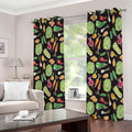 Fresh Vegetable Pattern Print Extra Wide Grommet Curtains