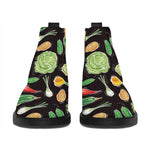 Fresh Vegetable Pattern Print Flat Ankle Boots