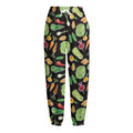 Fresh Vegetable Pattern Print Fleece Lined Knit Pants