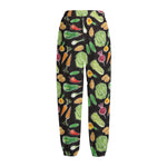 Fresh Vegetable Pattern Print Fleece Lined Knit Pants