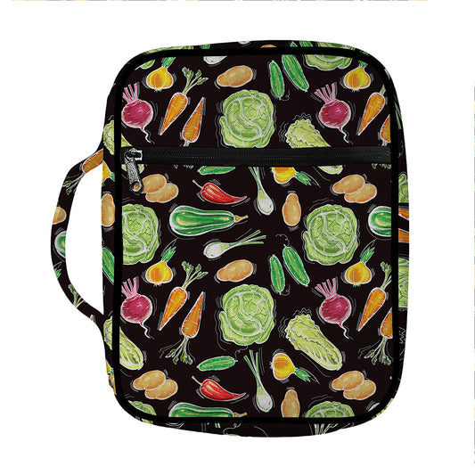 Fresh Vegetable Pattern Print Front Pocket Bible Bag