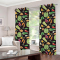 Fresh Vegetable Pattern Print Grommet Curtains