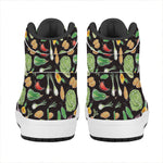 Fresh Vegetable Pattern Print High Top Leather Sneakers