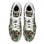 Fresh Vegetable Pattern Print High Top Leather Sneakers