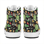 Fresh Vegetable Pattern Print High Top Leather Sneakers