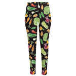 Fresh Vegetable Pattern Print High-Waisted Pocket Leggings