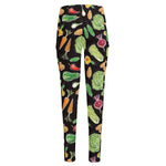 Fresh Vegetable Pattern Print High-Waisted Pocket Leggings