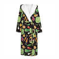 Fresh Vegetable Pattern Print Hooded Bathrobe