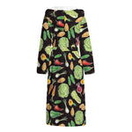 Fresh Vegetable Pattern Print Hooded Bathrobe
