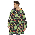 Fresh Vegetable Pattern Print Hoodie Blanket