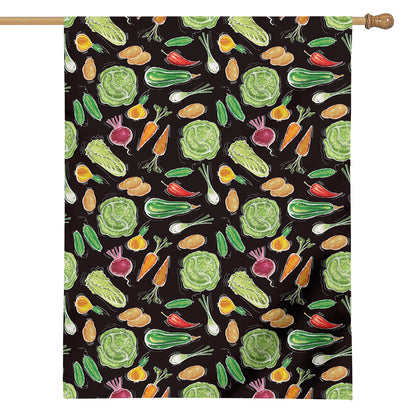 Fresh Vegetable Pattern Print House Flag