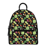 Fresh Vegetable Pattern Print Leather Backpack