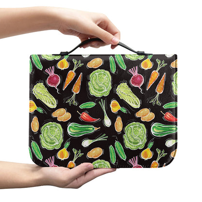 Fresh Vegetable Pattern Print Leather Bible Cover