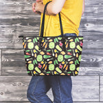 Fresh Vegetable Pattern Print Leather Tote Bag