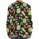 Fresh Vegetable Pattern Print Long Sleeve Baseball Jersey