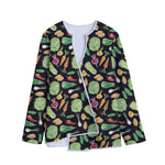 Fresh Vegetable Pattern Print Long Sleeve Short Coat