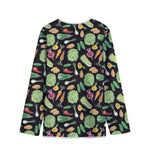 Fresh Vegetable Pattern Print Long Sleeve Short Coat